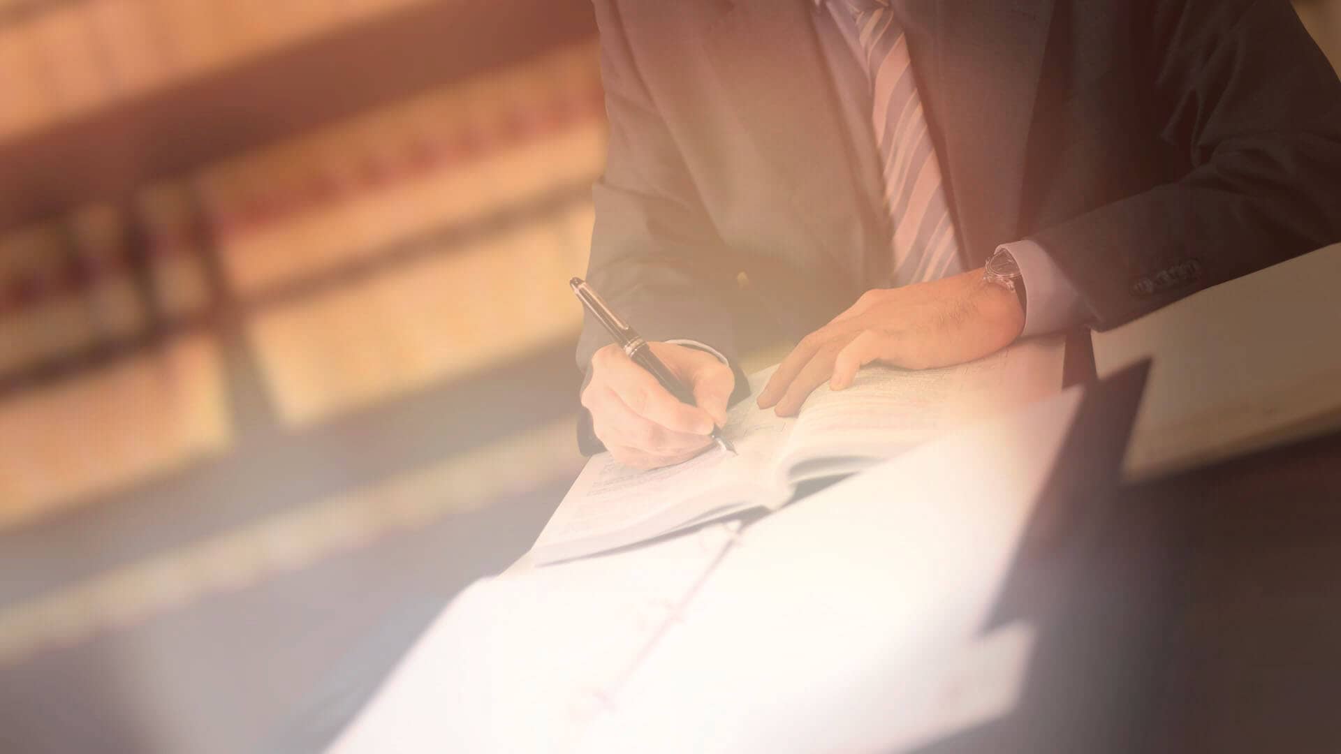 Attorney reviewing case documents