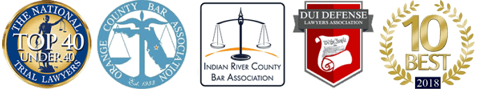 Top 40 Under 40, Orange County Bar Association, Indian River County Bar Association, DUI Defense Lawyers Association, 10 Best 2018